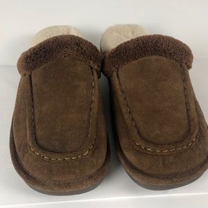 Nuknuuk Men's Slippers - Brown, Suede Upper, Sheepskin Insole, Size 9